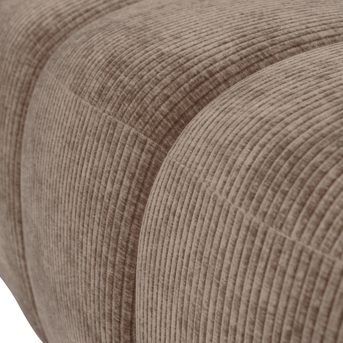 WOOOD Mojo Eetbankje 164 cm - Ribstof - Donker Zand - 49x164x45