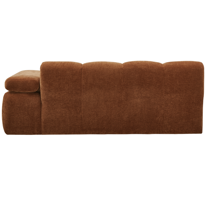 WOOOD Mojo 2-Zits Bank Met Arm Rechts - Ribstof - Roest Bruin