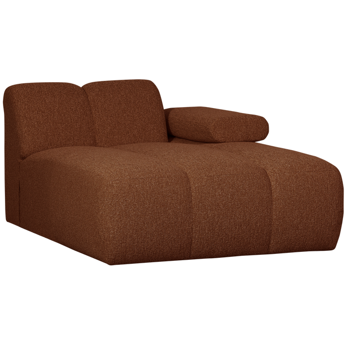 WOOOD Mojo Chaise Longue Elementenbank Rechts - Bouclé - Roest Bruin
