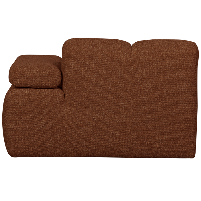WOOOD Mojo Chaise Longue Elementenbank Rechts - Bouclé - Roest Bruin