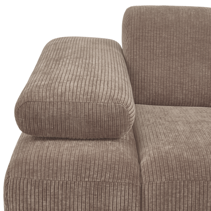 WOOOD Mojo 1-Zits Bank Met Arm Links - Ribstof - Zand - 74x120x97