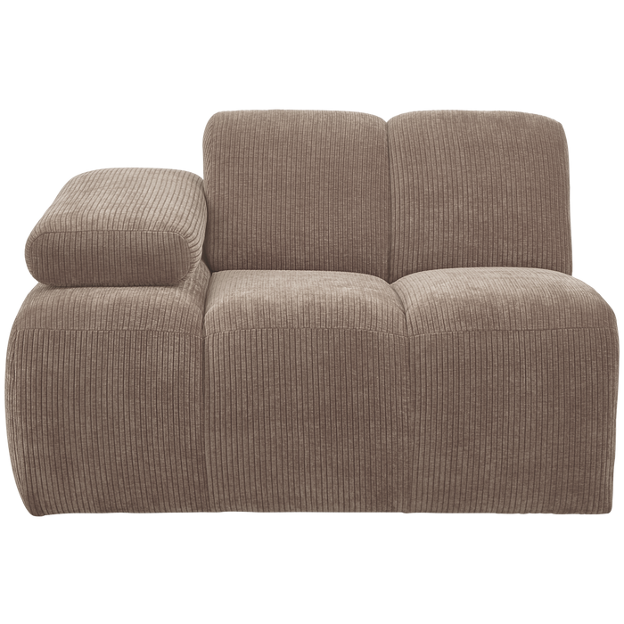 WOOOD Mojo 1-Zits Bank Met Arm Links - Ribstof - Zand - 74x120x97