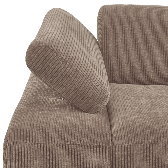 WOOOD Mojo 1-Zits Bank Met Arm Links - Ribstof - Zand - 74x120x97