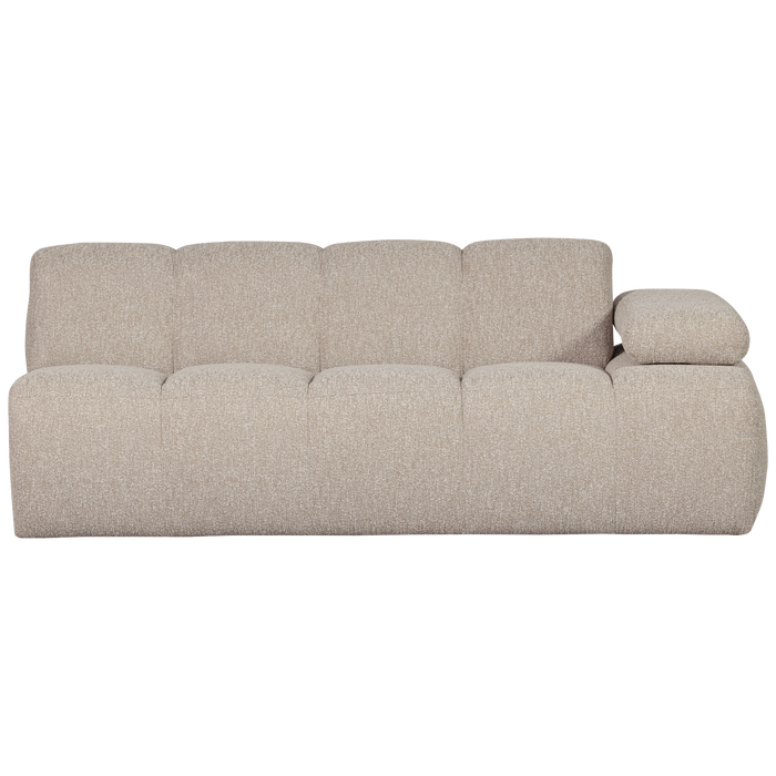 WOOOD Mojo 2-Zits Bank Met Arm Rechts - Bouclé - Beige - 74x200x97