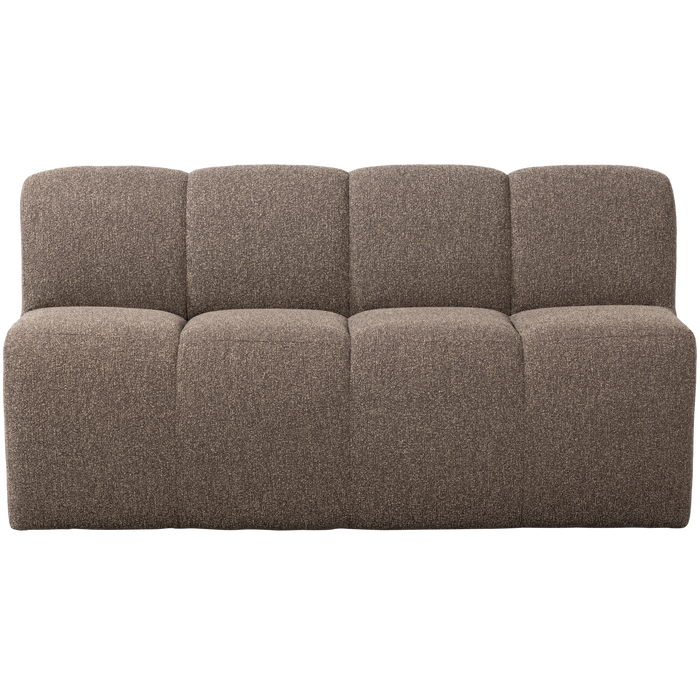 WOOOD Mojo Eetbankje Met Rugleuning - Bouclé - Bruin Melange - 164cm