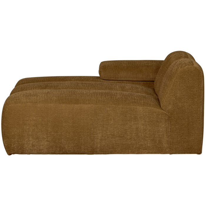 WOOOD Mojo Chaise Longue Elementenbank links - Ribstof - Honing Geel