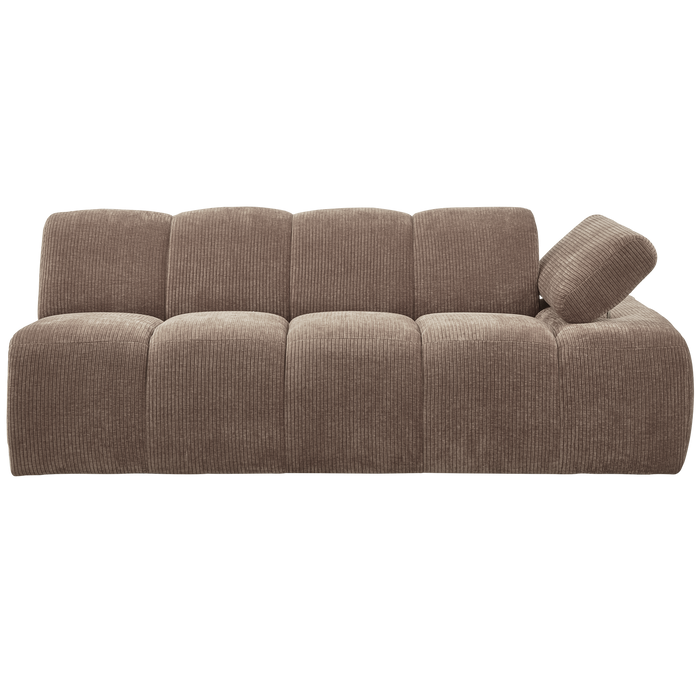 WOOOD Mojo 2-Zits Bank Met Arm Rechts - Ribstof - Zand - 74x200x97