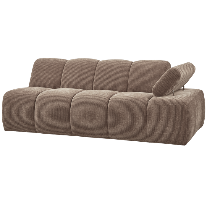 WOOOD Mojo 2-Zits Bank Met Arm Rechts - Ribstof - Zand - 74x200x97