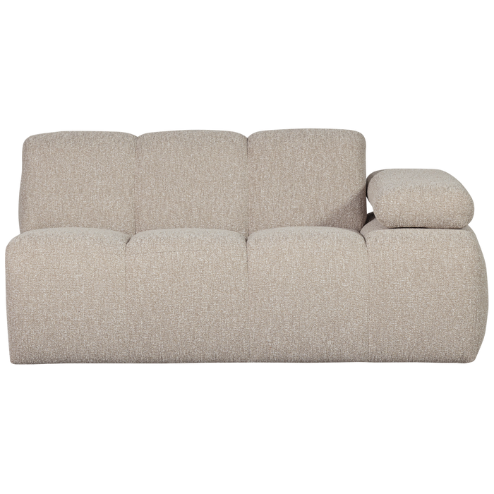 WOOOD Mojo 1,5-Zits Bank Met Arm Rechts - Bouclé - Beige - 74x160x97