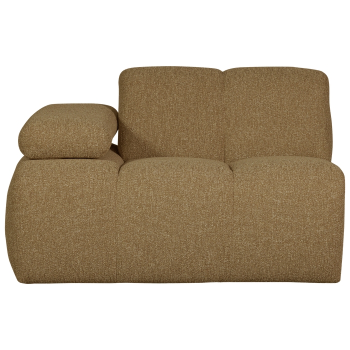 WOOOD Mojo 1-Zits Bank Met Arm Links - Bouclé - Geel|Bruin Melange