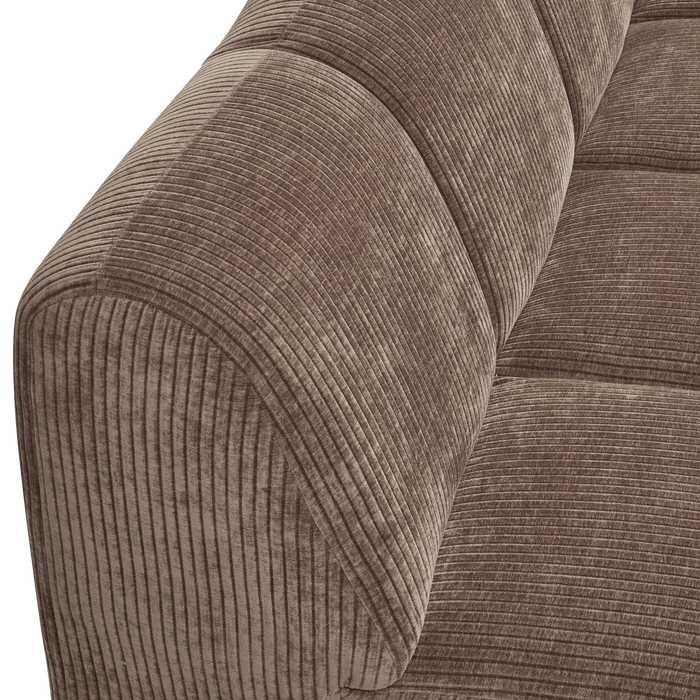 WOOOD Mojo 2-Zits Bank Met Arm Rechts - Ribstof - Zand - 74x200x97