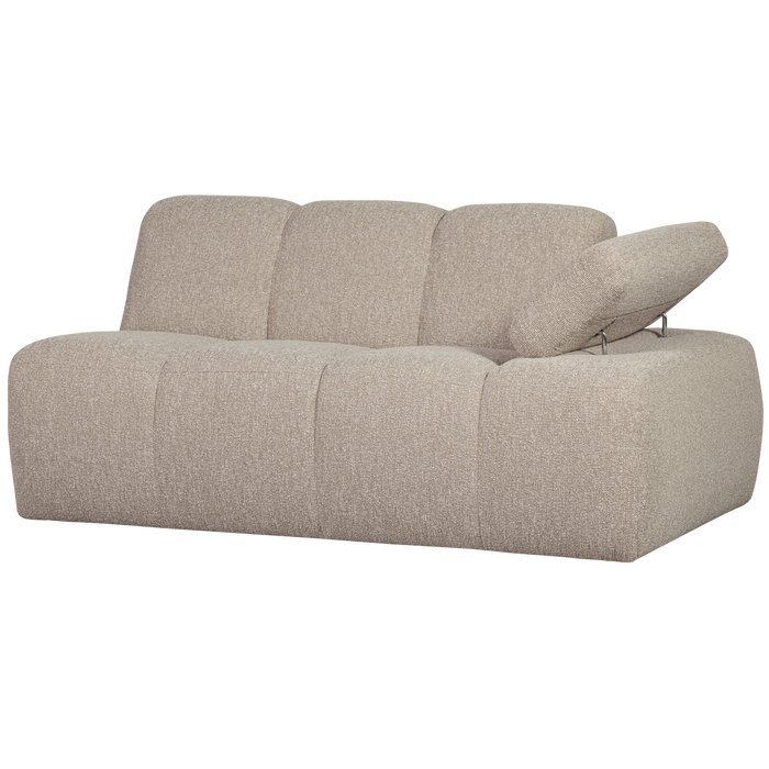 WOOOD Mojo 1,5-Zits Bank Met Arm Rechts - Bouclé - Beige - 74x160x97