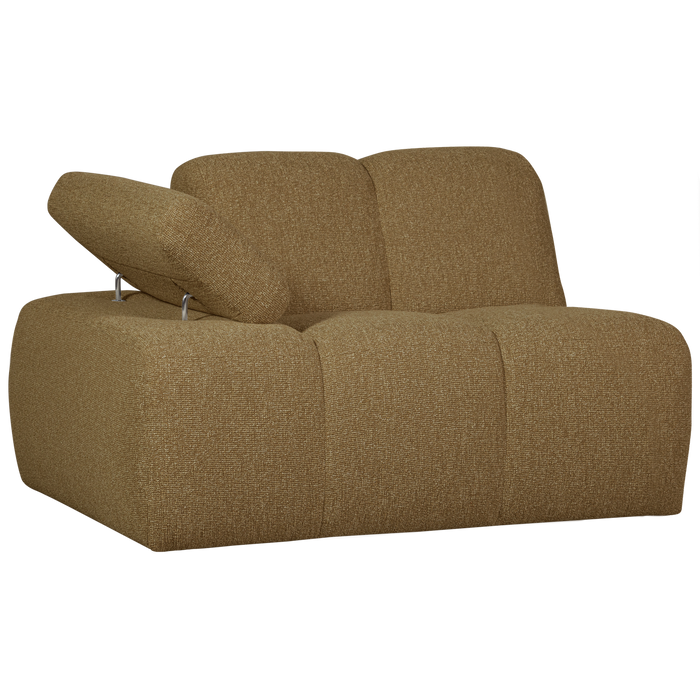 WOOOD Mojo 1-Zits Bank Met Arm Links - Bouclé - Geel|Bruin Melange