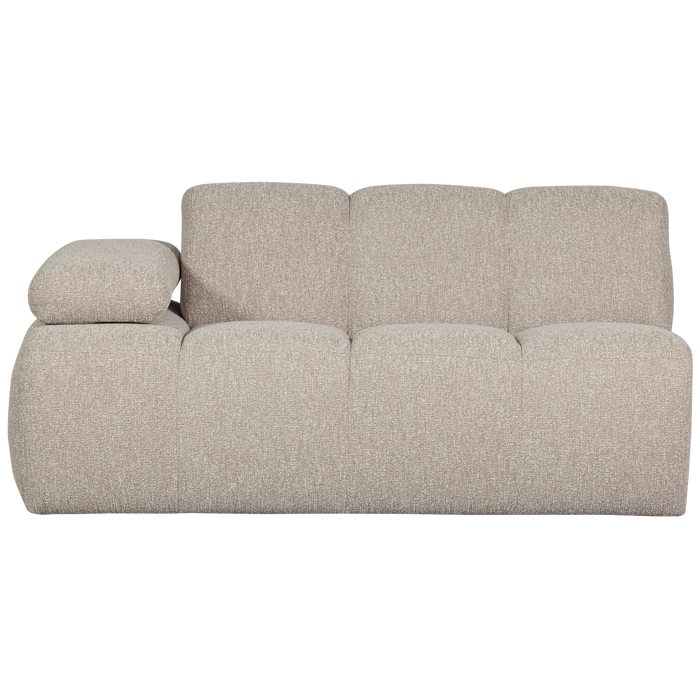 WOOOD Mojo 1,5-Zits Bank Met Arm Links - Bouclé - Beige - 74x160x97