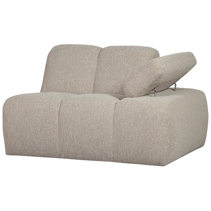 WOOOD Mojo 1-Zits Bank Met Arm Rechts - Bouclé - Beige - 74x120x97