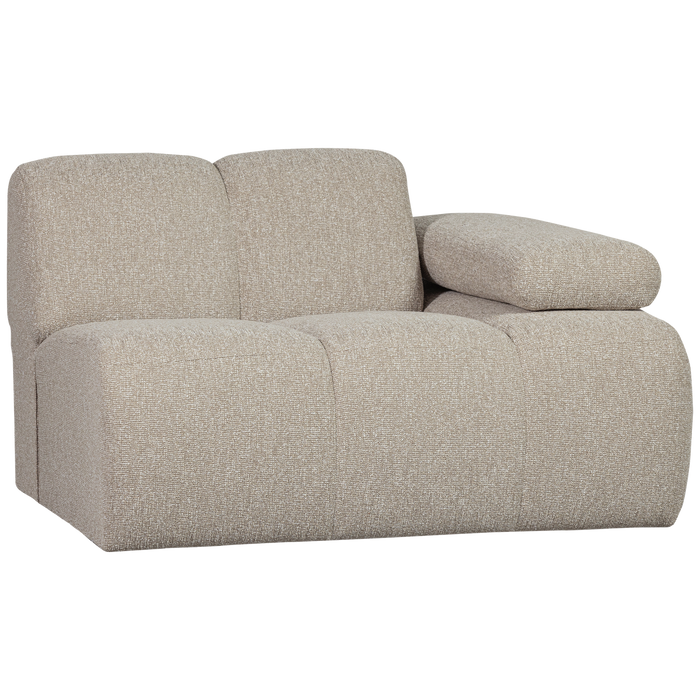 WOOOD Mojo 1-Zits Bank Met Arm Rechts - Bouclé - Beige - 74x120x97