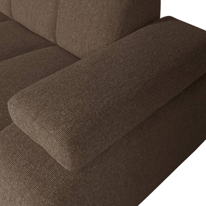 WOOOD Mojo 1,5-Zits Bank Met Arm Rechts - Bouclé - Bruin - 74x160x97