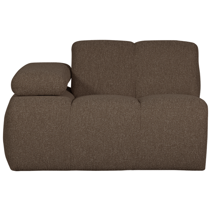 WOOOD Mojo 1-Zits Bank Met Arm Links - Bouclé - Bruin - 74x120x97
