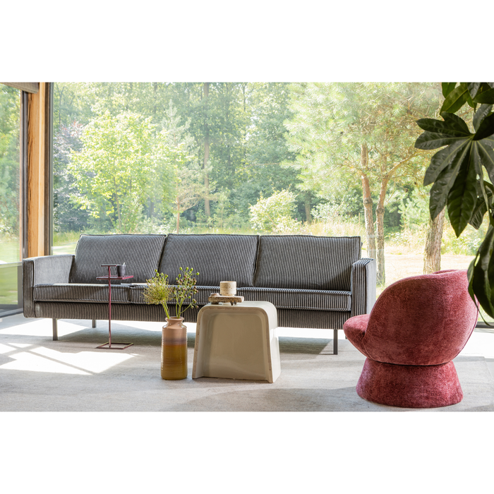 WOOOD Rodeo 3-Zits Bank - Streep - Zwart|Grijs - 85x277x86 cm,