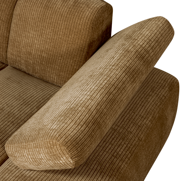 WOOOD Mojo Chaise Longue Elementenbank Rechts - Ribstof - Honing Geel