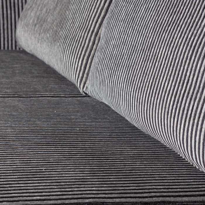 WOOOD 2,5-Zits Bank Rodeo - Streep - Zwart|Grijs - 85x190x86 cm