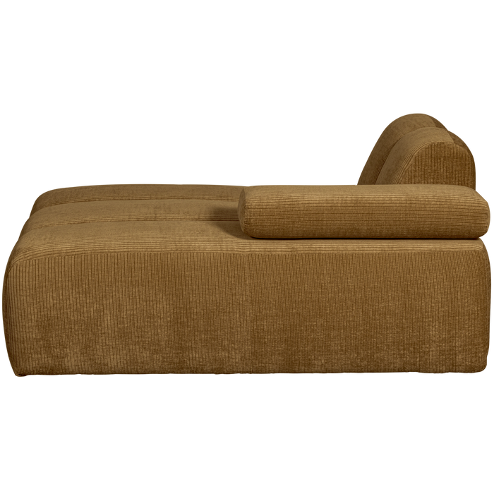 WOOOD Mojo Chaise Longue Elementenbank Rechts - Ribstof - Honing Geel