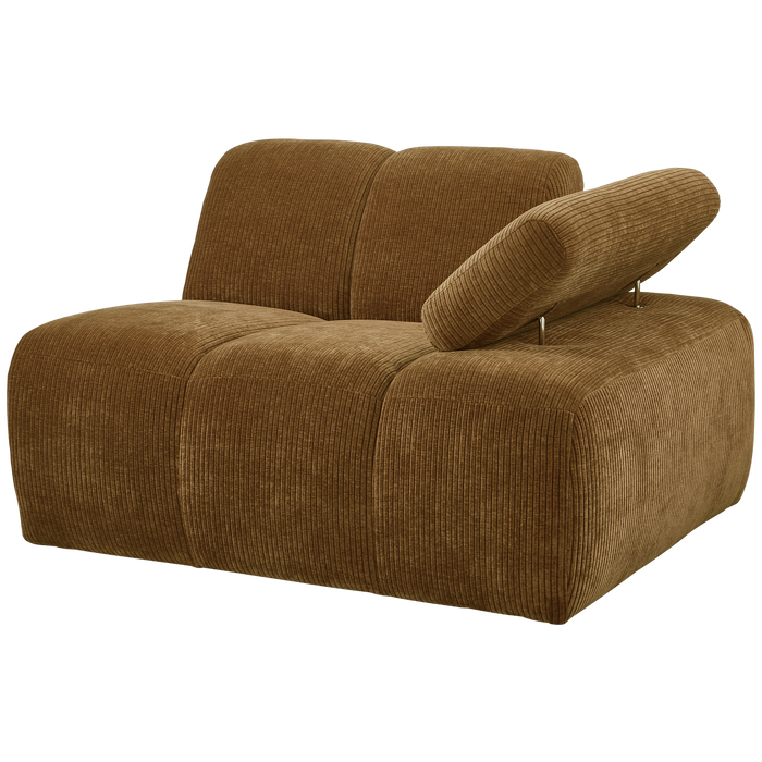 WOOOD Mojo 1-Zits Bank Met Arm Rechts - Ribstof - Geel - 74x120x97