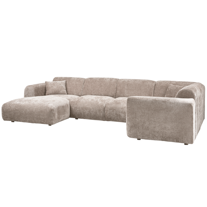 WOOOD hoekbank rechts Cloud - Chenille - Naturel - 80x345x198 cm