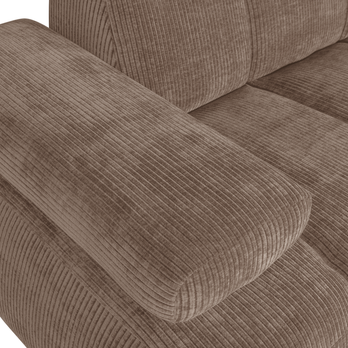 WOOOD Mojo 1,5-Zits Bank Met Arm Links - Ribstof - Zand - 74x160x97