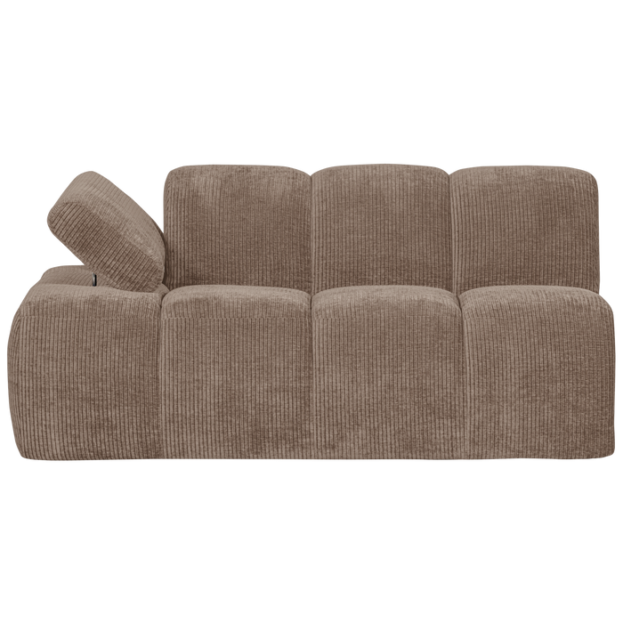 WOOOD Mojo 1,5-Zits Bank Met Arm Links - Ribstof - Zand - 74x160x97