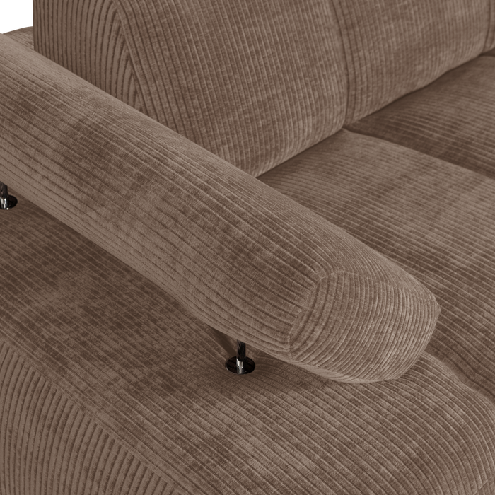 WOOOD Mojo 1,5-Zits Bank Met Arm Links - Ribstof - Zand - 74x160x97