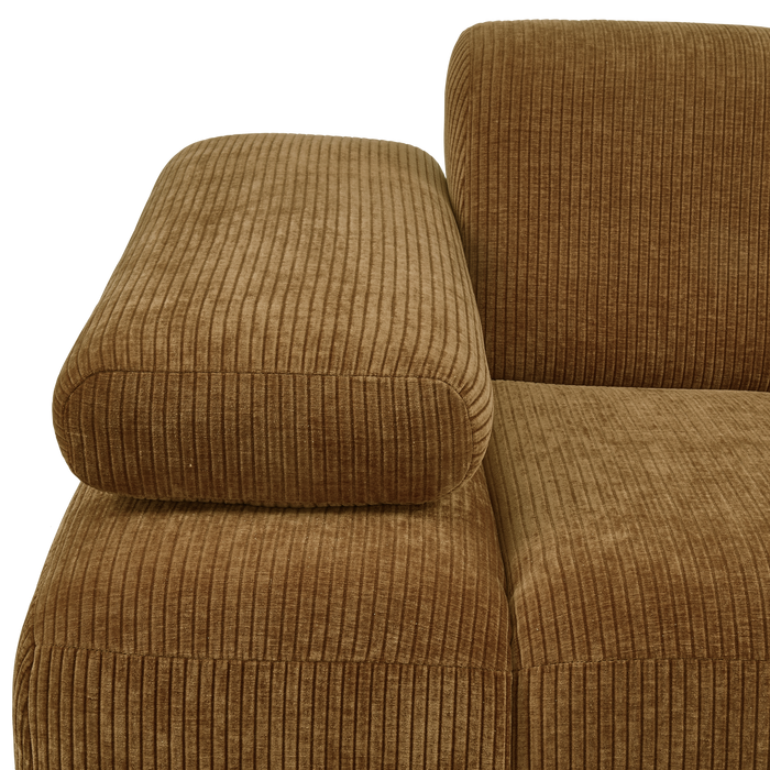 WOOOD Mojo 1-Zits Bank Met Arm Links - Ribstof - Geel - 74x120x97