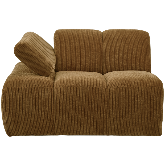 WOOOD Mojo 1-Zits Bank Met Arm Links - Ribstof - Geel - 74x120x97