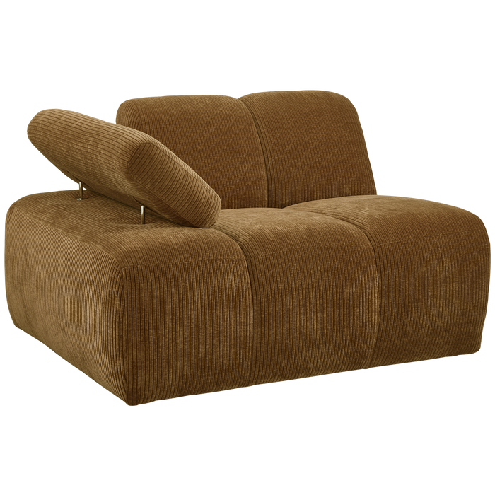 WOOOD Mojo 1-Zits Bank Met Arm Links - Ribstof - Geel - 74x120x97