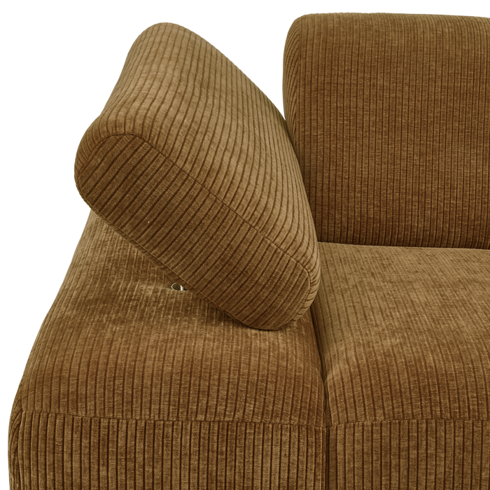 WOOOD Mojo 1-Zits Bank Met Arm Links - Ribstof - Geel - 74x120x97