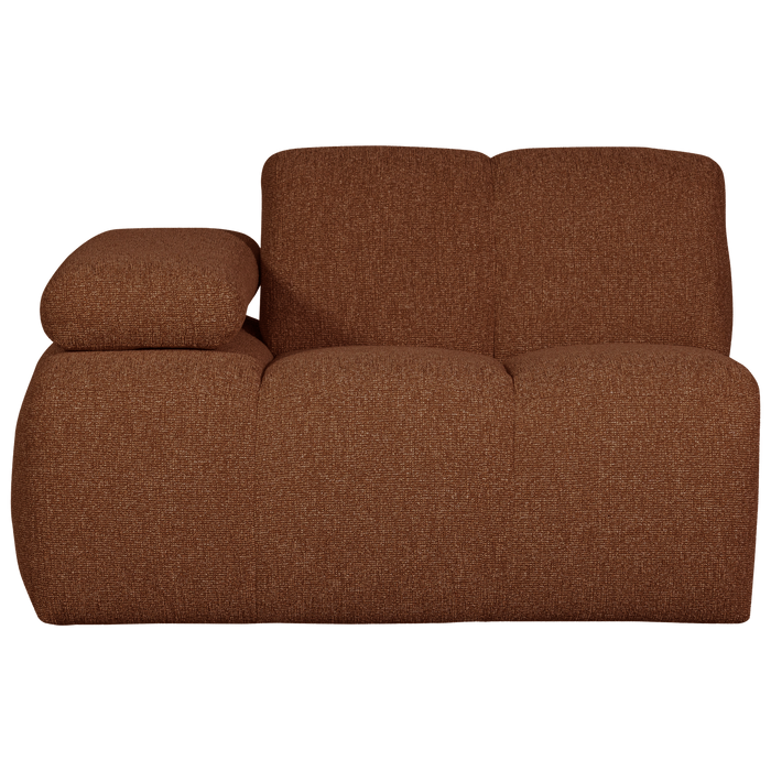 WOOOD Mojo 1-Zits Bank Met Arm Links - Bouclé - Roest Bruin Melange