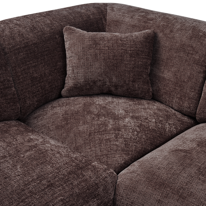 WOOOD hoekbank links Cloud - Chenille - Warm Bruin - 80x345x198 cm