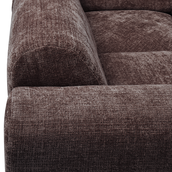 WOOOD hoekbank links Cloud - Chenille - Warm Bruin - 80x345x198 cm