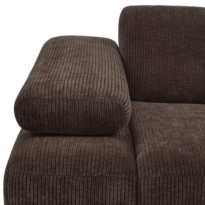 WOOOD Mojo 1-Zits Bank Met Arm Links - Ribstof - Bruin - 74x120x97