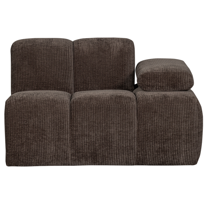 WOOOD Mojo 1-Zits Bank Met Arm Rechts - Ribstof - Bruin - 74x120x97
