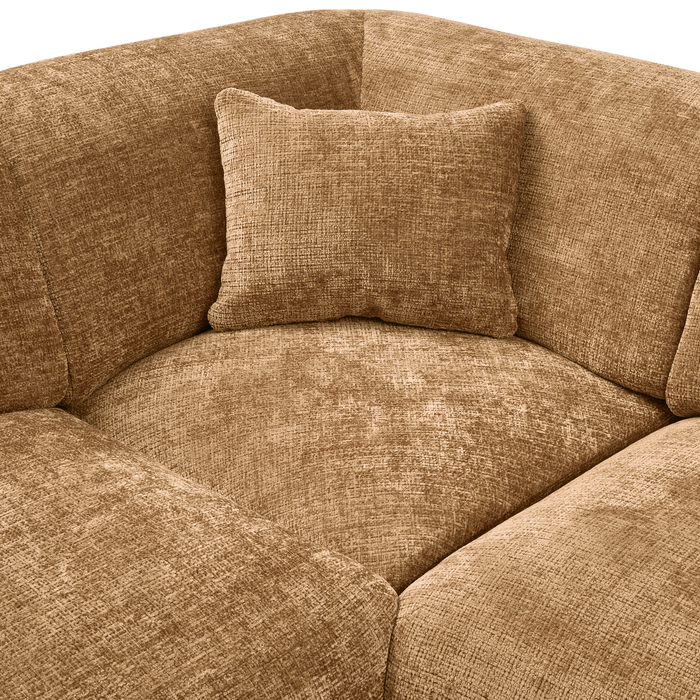 WOOOD hoekbank links Cloud - Chenille - Geel - 80x345x198 cm