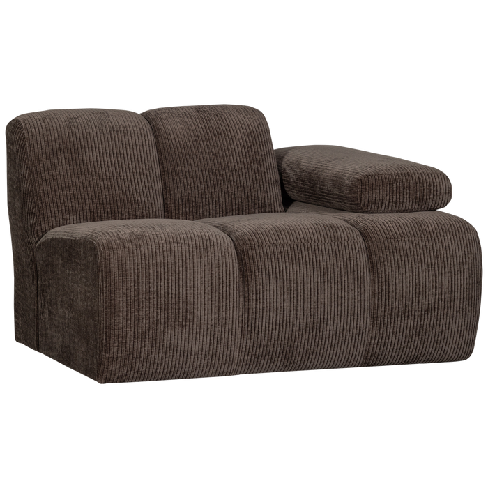 WOOOD Mojo 1-Zits Bank Met Arm Rechts - Ribstof - Bruin - 74x120x97