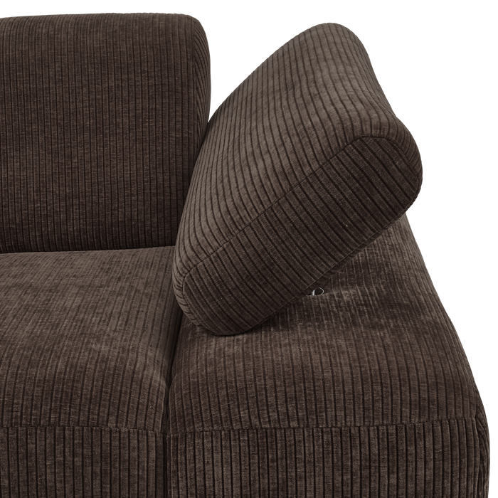 WOOOD Mojo 1-Zits Bank Met Arm Rechts - Ribstof - Bruin - 74x120x97