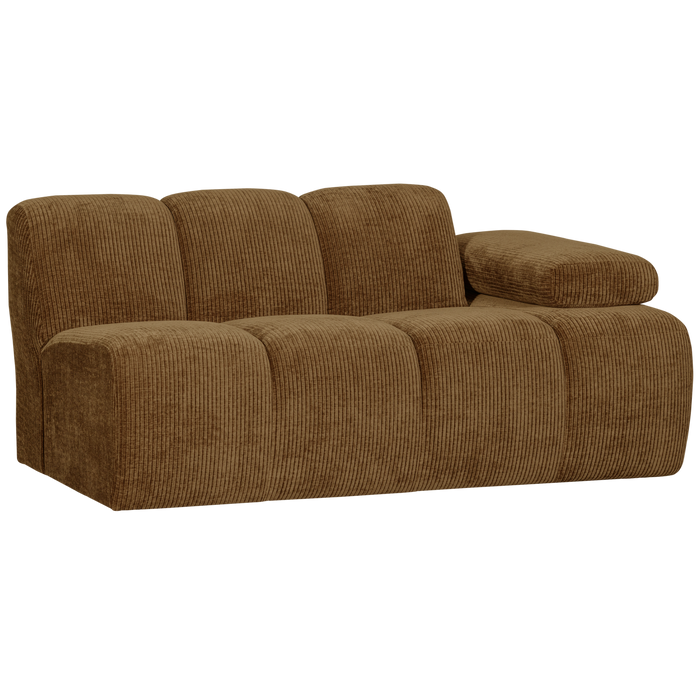 WOOOD Mojo 1,5-Zits Bank Met Arm Rechts - Ribstof - Geel - 74x160x67