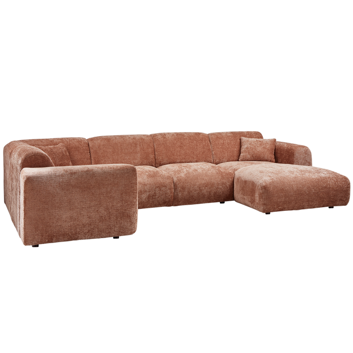 WOOOD hoekbank links Cloud - Chenille - Terra - 80x345x198 cm