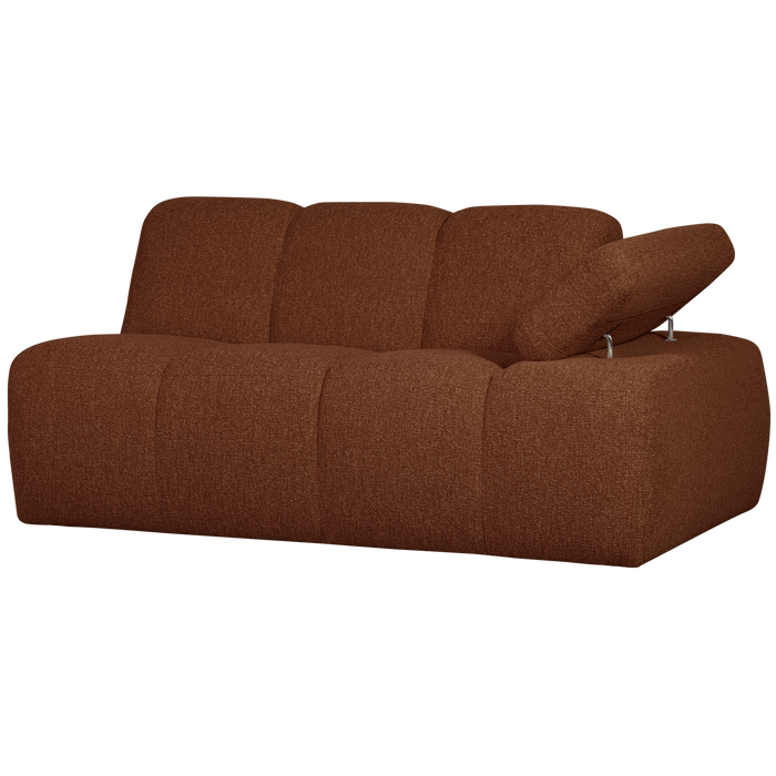 WOOOD Mojo 1,5-Zits Bank Met Arm Rechts - Bouclé - Roest Bruin