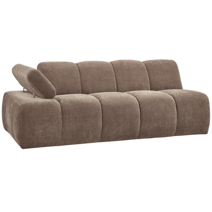 WOOOD Mojo 2-Zits Bank Met Arm Links - Ribstof - Zand - 74x200x97