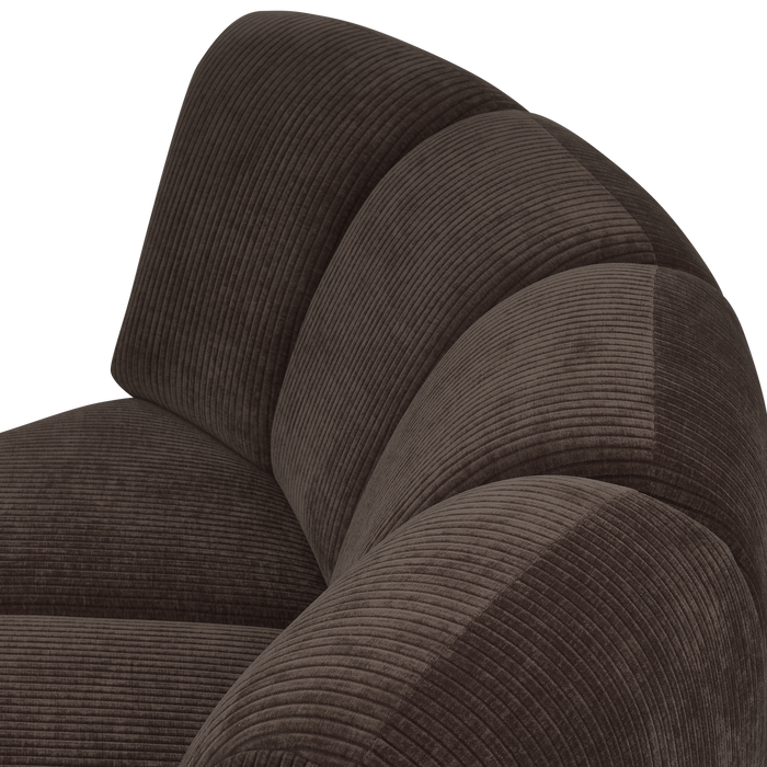 WOOOD Mojo Bank Hoekelement - Ribstof - Bruin - 75x68x77