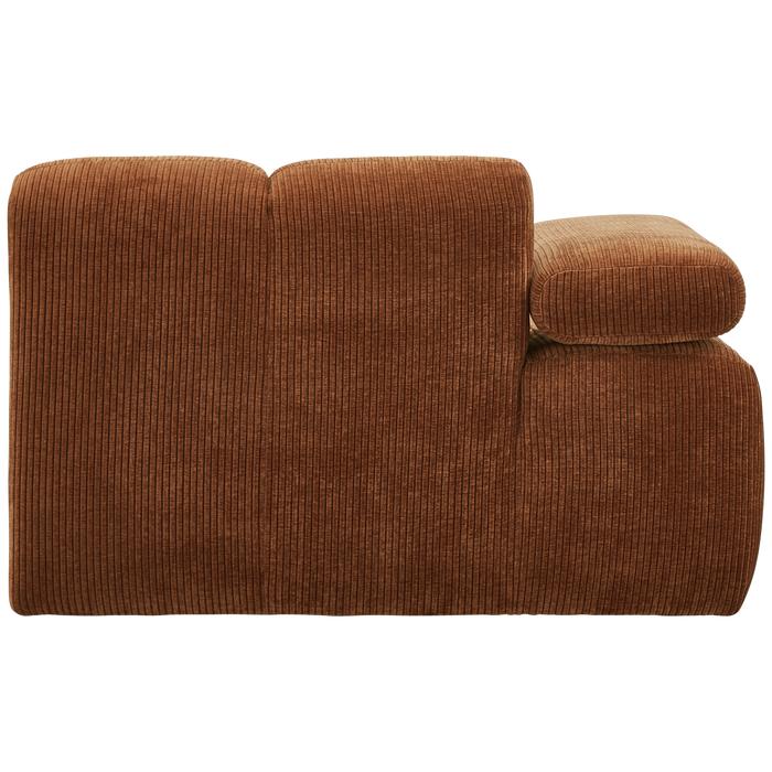 WOOOD Mojo 1-Zits Bank Met Arm Links - Ribstof - Roest Bruin