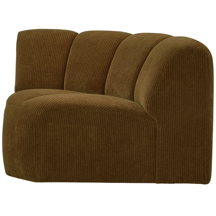 WOOOD Mojo Bank Hoekelement - Ribstof - Honing Geel - 75x68x77